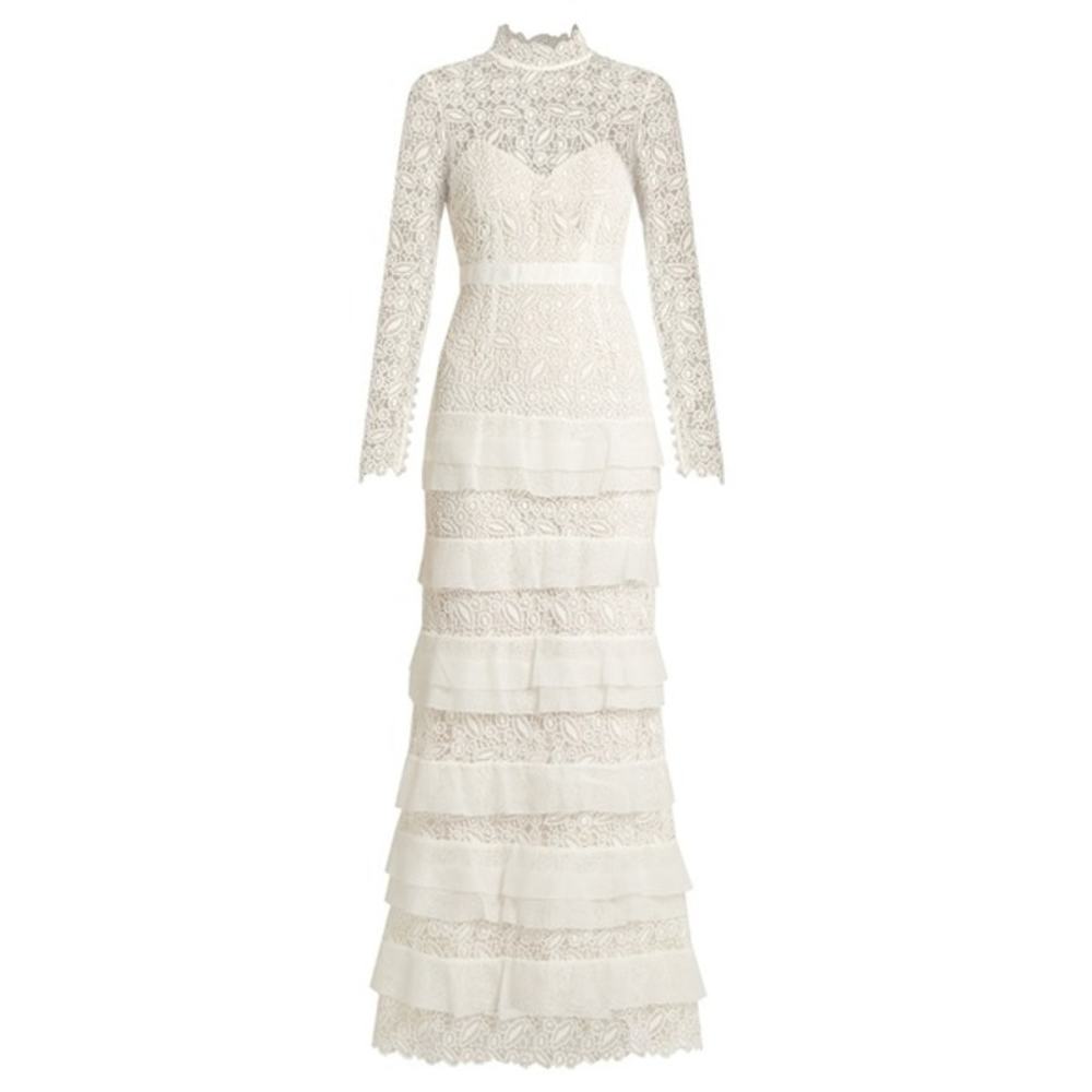 Self-Portrait White Lace Maxi Dress
